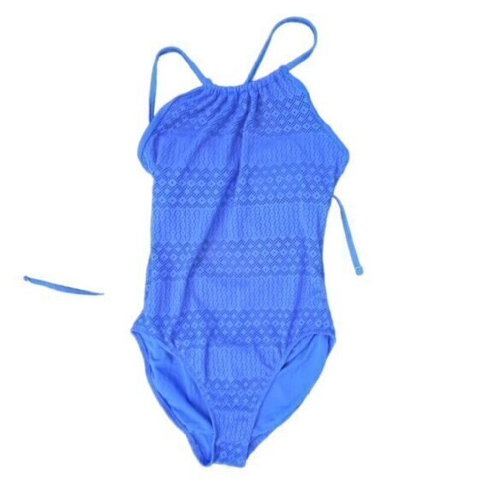 Women's Time‎ and Tru Blue One Piece Size Medium Pool Boho Backless Beach Sheer
